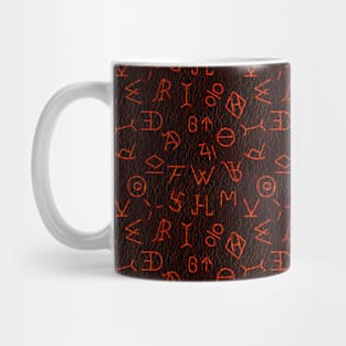 Cattle Brands on dark leather Mug